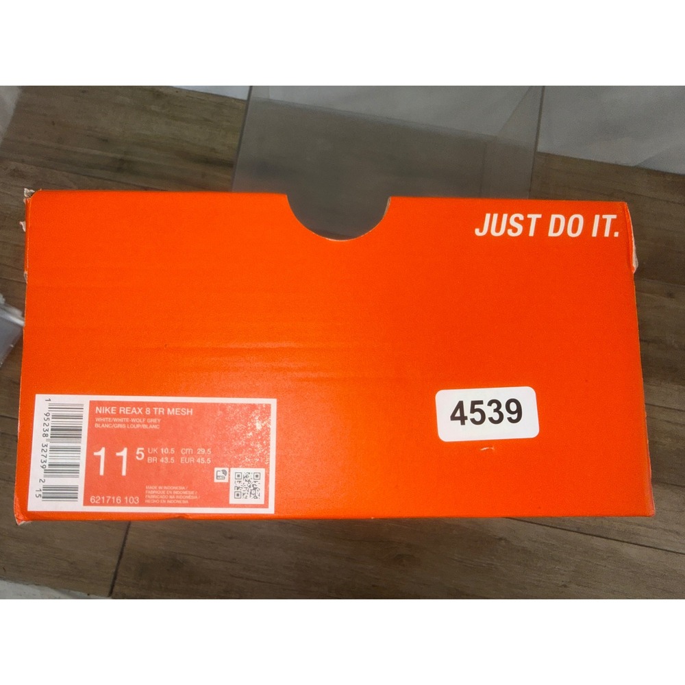 Nike Reax 8 TR Mesh Mens Training Shoes White Wolf Grey Red 621716-103 Size 11.5 - Picture 8 of 9